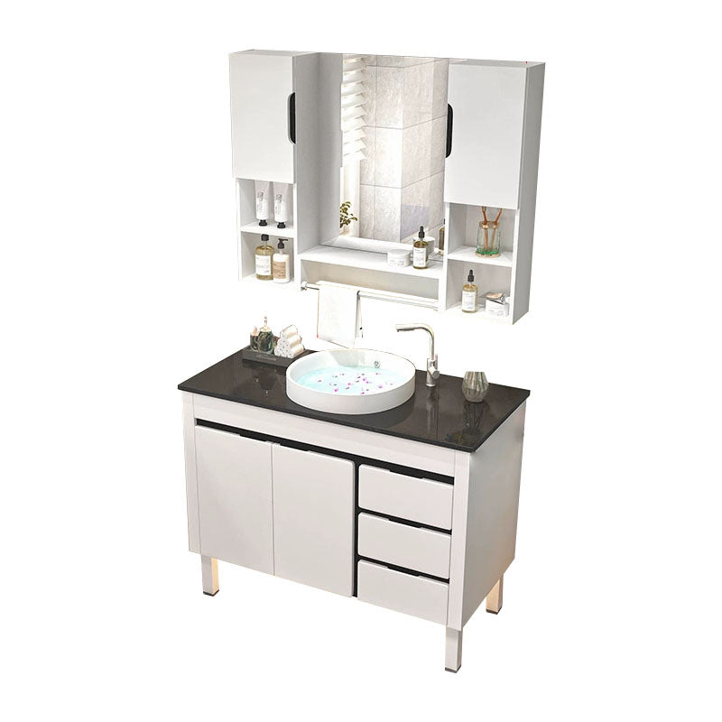Mirror Included Wall Mount Sink Vanity with Faucet for Bathroom Clearhalo 'Bathroom Remodel & Bathroom Fixtures' 'Bathroom Vanities' 'bathroom_vanities' 'Home Improvement' 'home_improvement' 'home_improvement_bathroom_vanities' 7952542