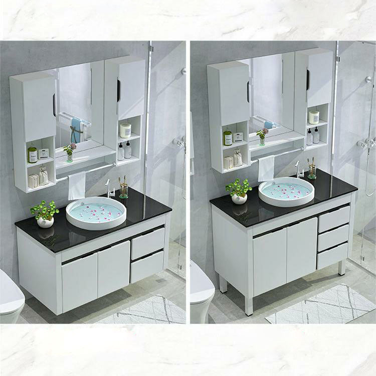 Mirror Included Wall Mount Sink Vanity with Faucet for Bathroom Clearhalo 'Bathroom Remodel & Bathroom Fixtures' 'Bathroom Vanities' 'bathroom_vanities' 'Home Improvement' 'home_improvement' 'home_improvement_bathroom_vanities' 7952544