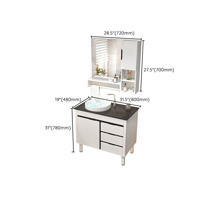 Mirror Included Wall Mount Sink Vanity with Faucet for Bathroom Clearhalo 'Bathroom Remodel & Bathroom Fixtures' 'Bathroom Vanities' 'bathroom_vanities' 'Home Improvement' 'home_improvement' 'home_improvement_bathroom_vanities' 7952549