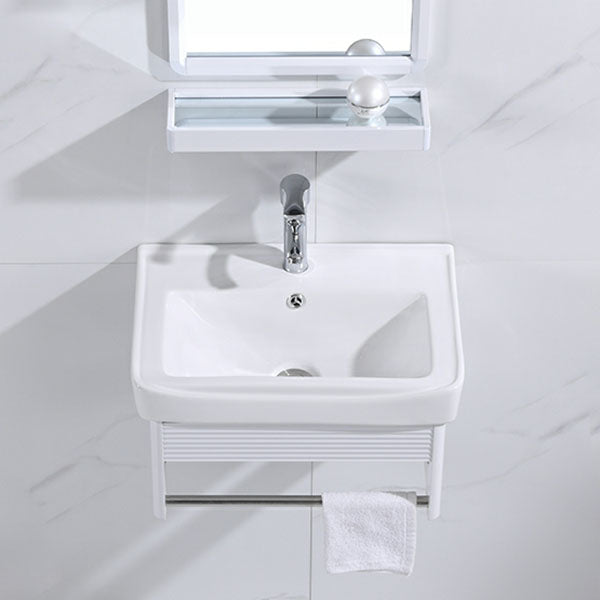 Modern Wall Mount White Sink Vanity with Single Sink for Bathroom Clearhalo 'Bathroom Remodel & Bathroom Fixtures' 'Bathroom Vanities' 'bathroom_vanities' 'Home Improvement' 'home_improvement' 'home_improvement_bathroom_vanities' 7952555