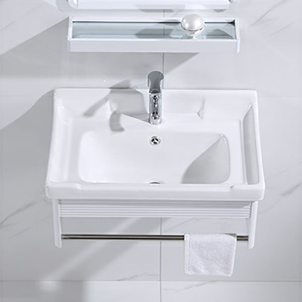 Modern Wall Mount White Sink Vanity with Single Sink for Bathroom Clearhalo 'Bathroom Remodel & Bathroom Fixtures' 'Bathroom Vanities' 'bathroom_vanities' 'Home Improvement' 'home_improvement' 'home_improvement_bathroom_vanities' 7952558