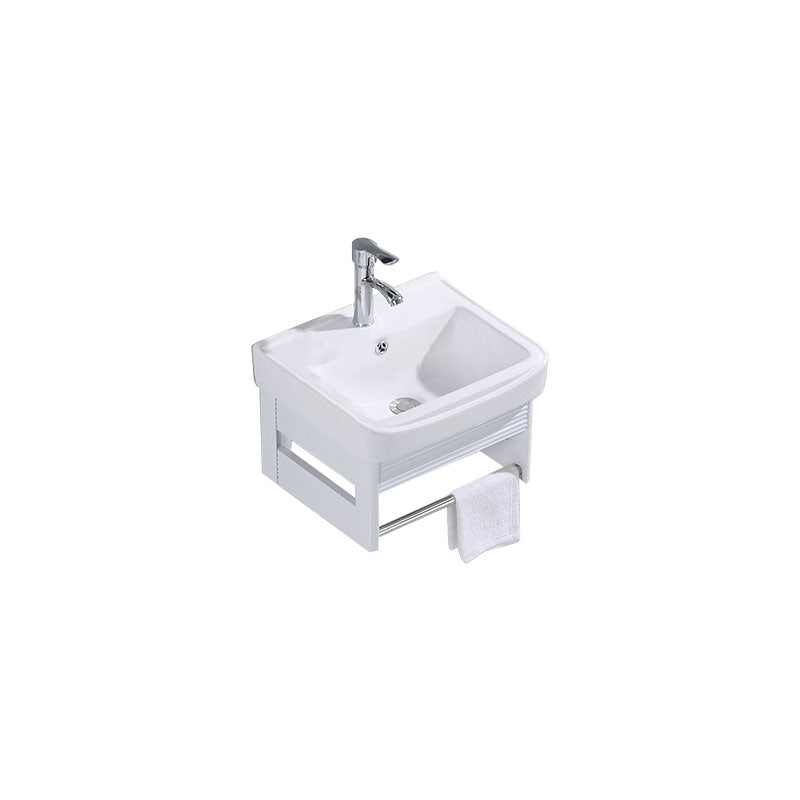 Modern Wall Mount White Sink Vanity with Single Sink for Bathroom Vanity & Faucet 17"L x 14"W x 12"H Clearhalo 'Bathroom Remodel & Bathroom Fixtures' 'Bathroom Vanities' 'bathroom_vanities' 'Home Improvement' 'home_improvement' 'home_improvement_bathroom_vanities' 7952560