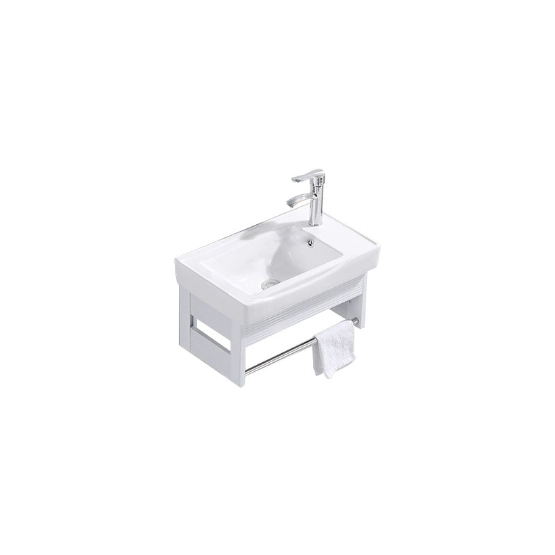 Modern Wall Mount White Sink Vanity with Single Sink for Bathroom Vanity & Faucet 20"L x 12"W x 10"H Clearhalo 'Bathroom Remodel & Bathroom Fixtures' 'Bathroom Vanities' 'bathroom_vanities' 'Home Improvement' 'home_improvement' 'home_improvement_bathroom_vanities' 7952561