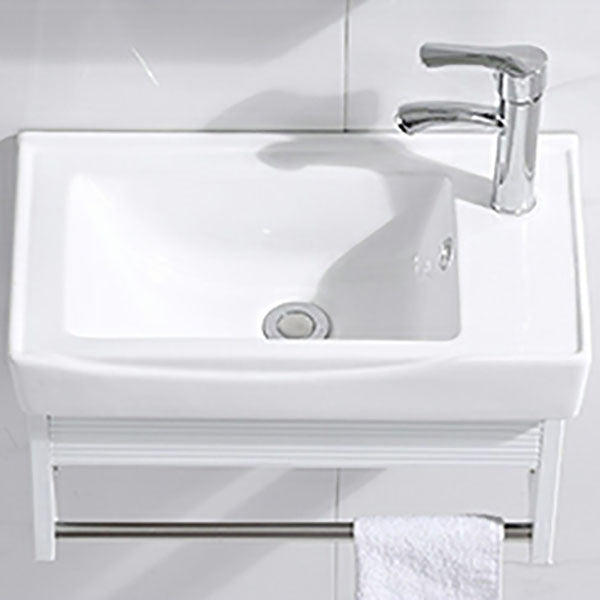 Modern Wall Mount White Sink Vanity with Single Sink for Bathroom Clearhalo 'Bathroom Remodel & Bathroom Fixtures' 'Bathroom Vanities' 'bathroom_vanities' 'Home Improvement' 'home_improvement' 'home_improvement_bathroom_vanities' 7952562