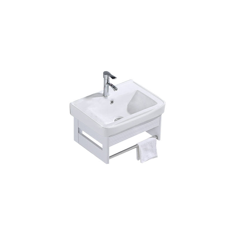 Modern Wall Mount White Sink Vanity with Single Sink for Bathroom Vanity & Faucet 20"L x 14"W x 10"H Clearhalo 'Bathroom Remodel & Bathroom Fixtures' 'Bathroom Vanities' 'bathroom_vanities' 'Home Improvement' 'home_improvement' 'home_improvement_bathroom_vanities' 7952563