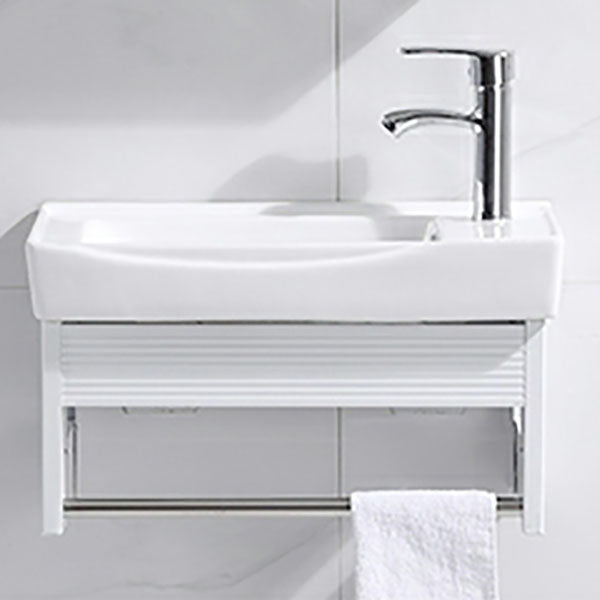 Modern Wall Mount White Sink Vanity with Single Sink for Bathroom Clearhalo 'Bathroom Remodel & Bathroom Fixtures' 'Bathroom Vanities' 'bathroom_vanities' 'Home Improvement' 'home_improvement' 'home_improvement_bathroom_vanities' 7952564