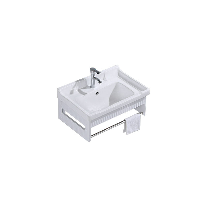 Modern Wall Mount White Sink Vanity with Single Sink for Bathroom Vanity & Faucet 24"L x 16"W x 10"H Clearhalo 'Bathroom Remodel & Bathroom Fixtures' 'Bathroom Vanities' 'bathroom_vanities' 'Home Improvement' 'home_improvement' 'home_improvement_bathroom_vanities' 7952565