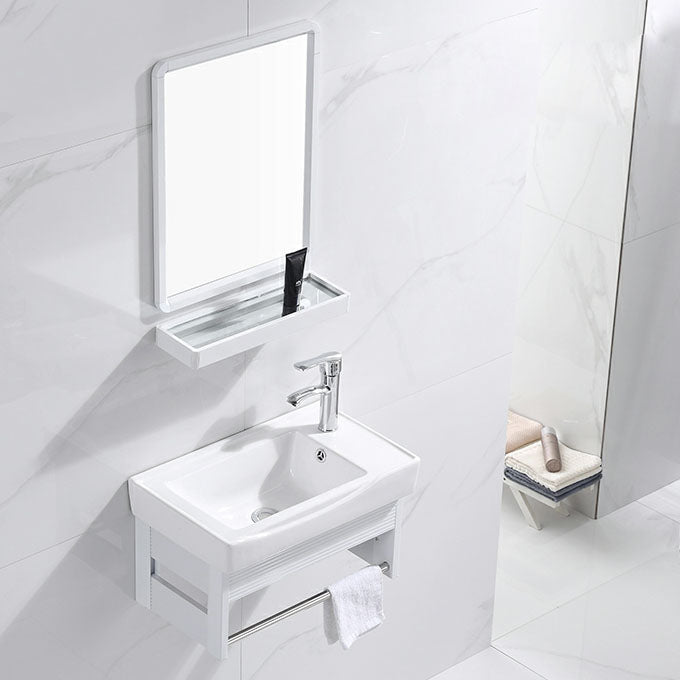 Modern Wall Mount White Sink Vanity with Single Sink for Bathroom Clearhalo 'Bathroom Remodel & Bathroom Fixtures' 'Bathroom Vanities' 'bathroom_vanities' 'Home Improvement' 'home_improvement' 'home_improvement_bathroom_vanities' 7952567