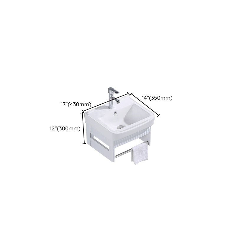 Modern Wall Mount White Sink Vanity with Single Sink for Bathroom Clearhalo 'Bathroom Remodel & Bathroom Fixtures' 'Bathroom Vanities' 'bathroom_vanities' 'Home Improvement' 'home_improvement' 'home_improvement_bathroom_vanities' 7952576