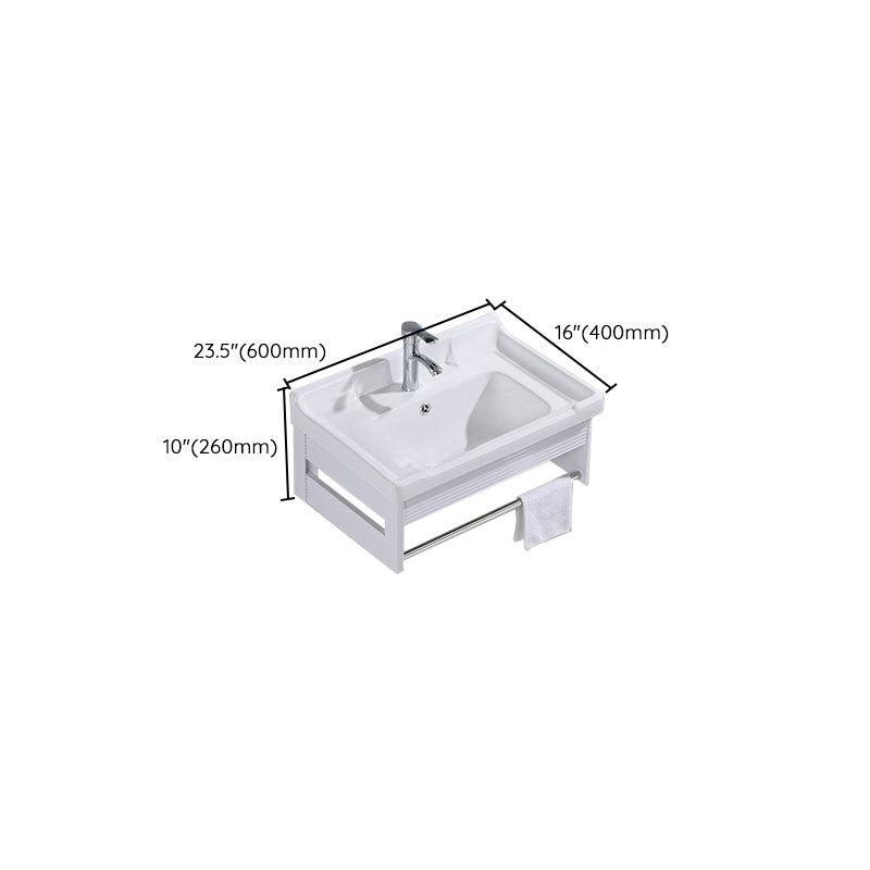 Modern Wall Mount White Sink Vanity with Single Sink for Bathroom Clearhalo 'Bathroom Remodel & Bathroom Fixtures' 'Bathroom Vanities' 'bathroom_vanities' 'Home Improvement' 'home_improvement' 'home_improvement_bathroom_vanities' 7952579