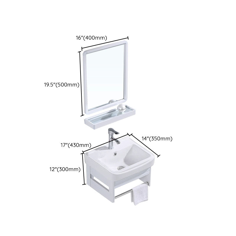 Modern Wall Mount White Sink Vanity with Single Sink for Bathroom Clearhalo 'Bathroom Remodel & Bathroom Fixtures' 'Bathroom Vanities' 'bathroom_vanities' 'Home Improvement' 'home_improvement' 'home_improvement_bathroom_vanities' 7952580