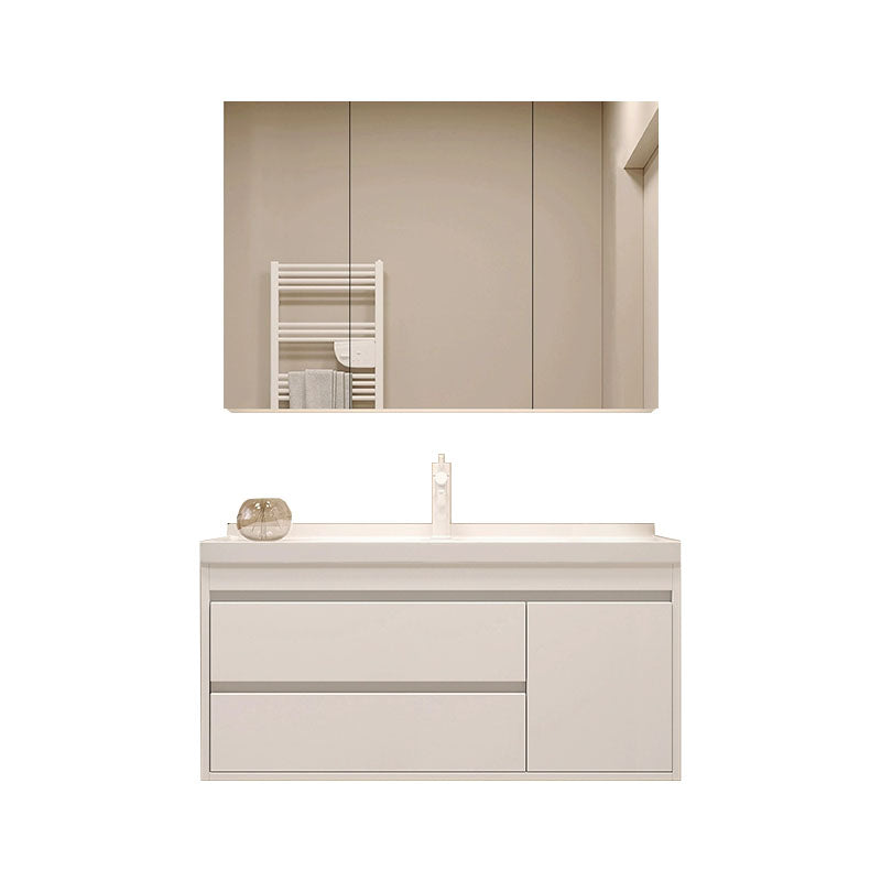 Wall Mount Modern Sink Vanity with Mirror Faucet Sink for Bathroom Clearhalo 'Bathroom Remodel & Bathroom Fixtures' 'Bathroom Vanities' 'bathroom_vanities' 'Home Improvement' 'home_improvement' 'home_improvement_bathroom_vanities' 7952593