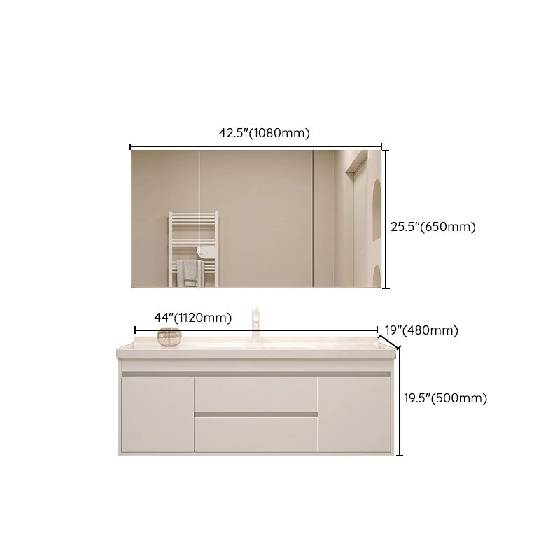 Wall Mount Modern Sink Vanity with Mirror Faucet Sink for Bathroom Clearhalo 'Bathroom Remodel & Bathroom Fixtures' 'Bathroom Vanities' 'bathroom_vanities' 'Home Improvement' 'home_improvement' 'home_improvement_bathroom_vanities' 7952607