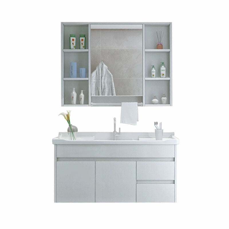 Modern Wall Mount Sink Vanity with Mirror Single Sink for Bathroom Clearhalo 'Bathroom Remodel & Bathroom Fixtures' 'Bathroom Vanities' 'bathroom_vanities' 'Home Improvement' 'home_improvement' 'home_improvement_bathroom_vanities' 7952624