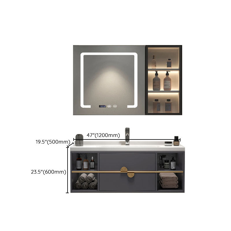 Wall Mount Faucet Included Bath Vanity with Mirror Sink for Bathroom Clearhalo 'Bathroom Remodel & Bathroom Fixtures' 'Bathroom Vanities' 'bathroom_vanities' 'Home Improvement' 'home_improvement' 'home_improvement_bathroom_vanities' 7952671