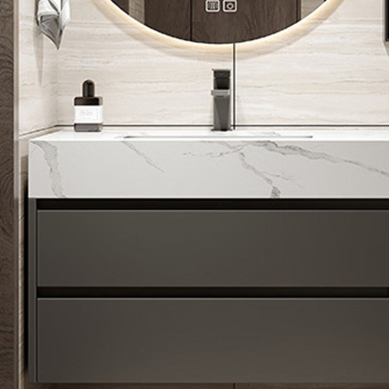 Wall Mount Modern Bathroom Sink Vanity with Mirror Sink Faucet Clearhalo 'Bathroom Remodel & Bathroom Fixtures' 'Bathroom Vanities' 'bathroom_vanities' 'Home Improvement' 'home_improvement' 'home_improvement_bathroom_vanities' 7958686