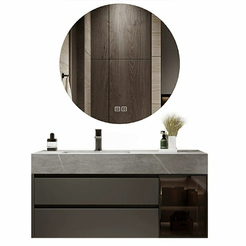 Wall Mount Modern Bathroom Sink Vanity with Mirror Sink Faucet Vanity & Faucet & Mirrors Clearhalo 'Bathroom Remodel & Bathroom Fixtures' 'Bathroom Vanities' 'bathroom_vanities' 'Home Improvement' 'home_improvement' 'home_improvement_bathroom_vanities' 7958692