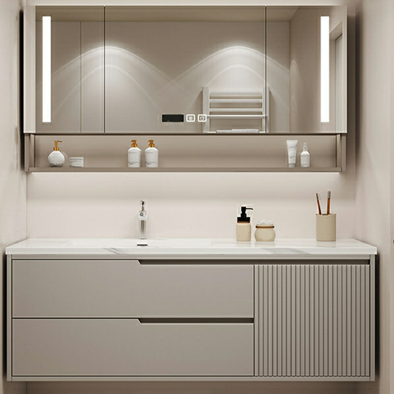 Wall Mount Mirror Included Bathroom Sink Vanity with Single Sink Vanity & Faucet & Smart Medicine Cabinet 63"L x 22"W x 20"H Clearhalo 'Bathroom Remodel & Bathroom Fixtures' 'Bathroom Vanities' 'bathroom_vanities' 'Home Improvement' 'home_improvement' 'home_improvement_bathroom_vanities' 7958707