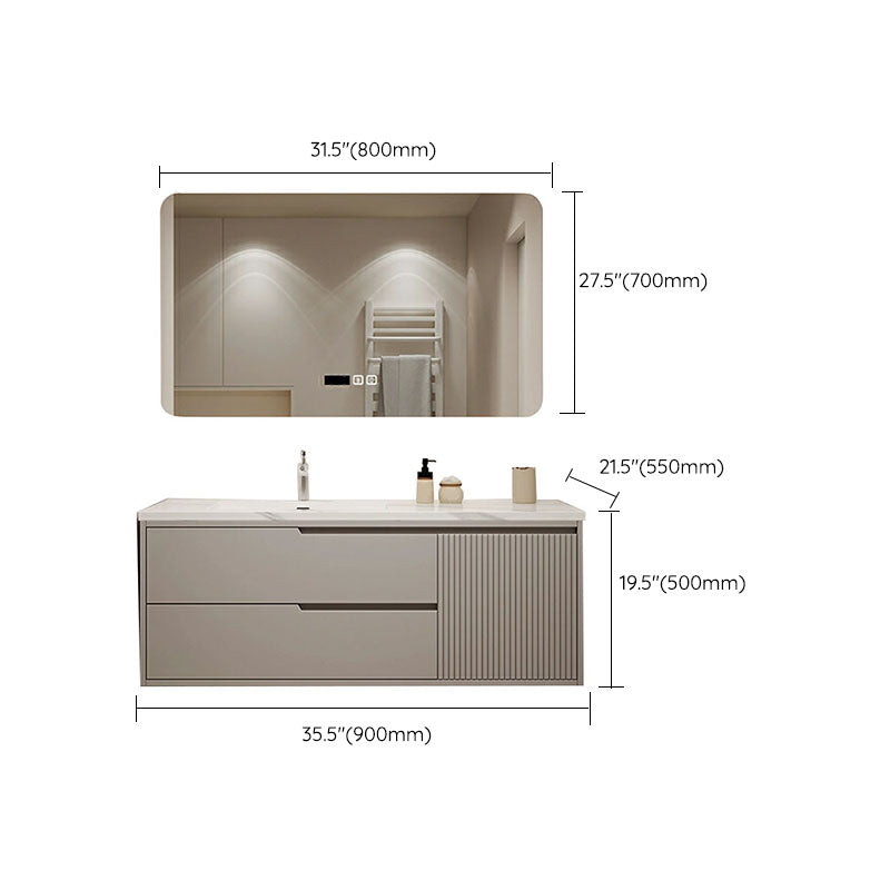 Wall Mount Mirror Included Bathroom Sink Vanity with Single Sink Clearhalo 'Bathroom Remodel & Bathroom Fixtures' 'Bathroom Vanities' 'bathroom_vanities' 'Home Improvement' 'home_improvement' 'home_improvement_bathroom_vanities' 7958724