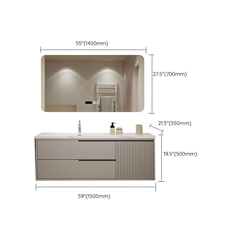 Wall Mount Mirror Included Bathroom Sink Vanity with Single Sink Clearhalo 'Bathroom Remodel & Bathroom Fixtures' 'Bathroom Vanities' 'bathroom_vanities' 'Home Improvement' 'home_improvement' 'home_improvement_bathroom_vanities' 7958730