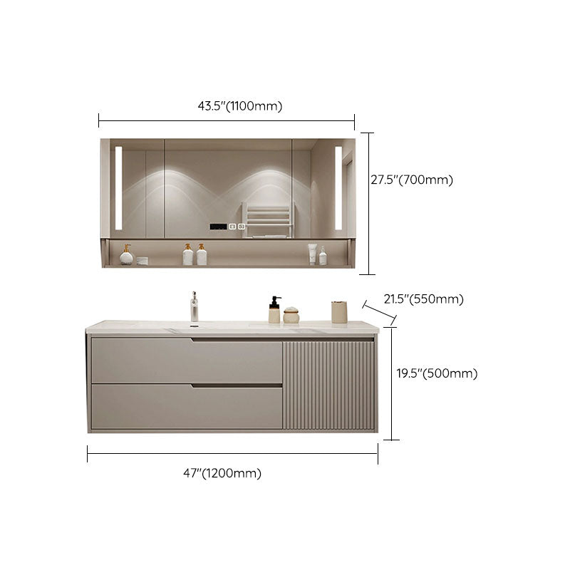 Wall Mount Mirror Included Bathroom Sink Vanity with Single Sink Clearhalo 'Bathroom Remodel & Bathroom Fixtures' 'Bathroom Vanities' 'bathroom_vanities' 'Home Improvement' 'home_improvement' 'home_improvement_bathroom_vanities' 7958738