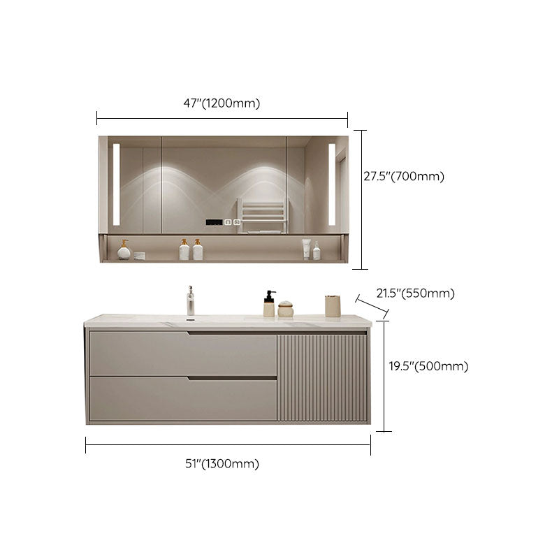 Wall Mount Mirror Included Bathroom Sink Vanity with Single Sink Clearhalo 'Bathroom Remodel & Bathroom Fixtures' 'Bathroom Vanities' 'bathroom_vanities' 'Home Improvement' 'home_improvement' 'home_improvement_bathroom_vanities' 7958739