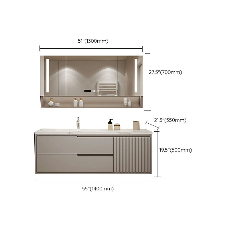 Wall Mount Mirror Included Bathroom Sink Vanity with Single Sink Clearhalo 'Bathroom Remodel & Bathroom Fixtures' 'Bathroom Vanities' 'bathroom_vanities' 'Home Improvement' 'home_improvement' 'home_improvement_bathroom_vanities' 7958740