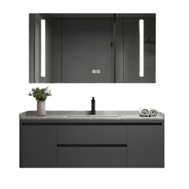 Wall Mount Modern Grey Bath Vanity with Mirror Faucet Sink for Bathroom Clearhalo 'Bathroom Remodel & Bathroom Fixtures' 'Bathroom Vanities' 'bathroom_vanities' 'Home Improvement' 'home_improvement' 'home_improvement_bathroom_vanities' 7958752