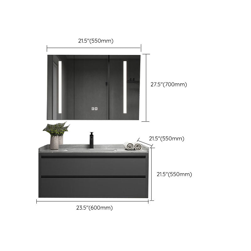 Wall Mount Modern Grey Bath Vanity with Mirror Faucet Sink for Bathroom Clearhalo 'Bathroom Remodel & Bathroom Fixtures' 'Bathroom Vanities' 'bathroom_vanities' 'Home Improvement' 'home_improvement' 'home_improvement_bathroom_vanities' 7958764