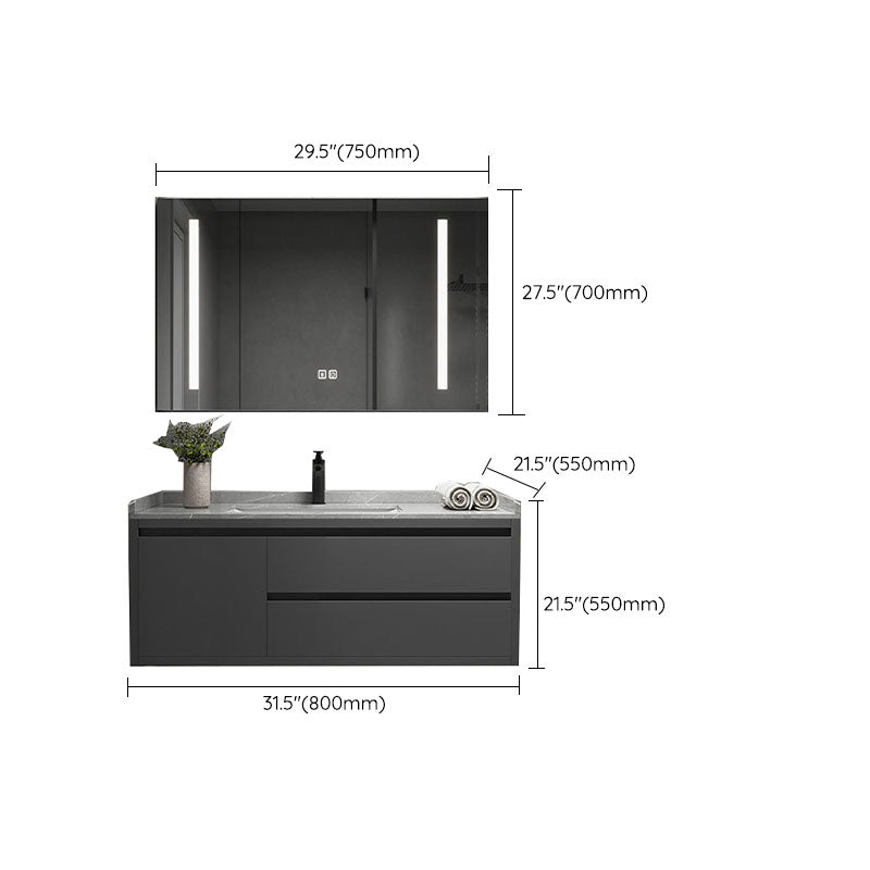 Wall Mount Modern Grey Bath Vanity with Mirror Faucet Sink for Bathroom Clearhalo 'Bathroom Remodel & Bathroom Fixtures' 'Bathroom Vanities' 'bathroom_vanities' 'Home Improvement' 'home_improvement' 'home_improvement_bathroom_vanities' 7958766