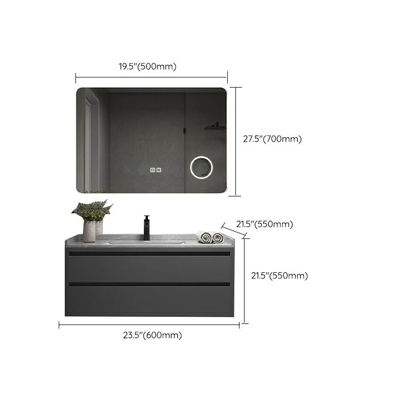 Wall Mount Modern Grey Bath Vanity with Mirror Faucet Sink for Bathroom Clearhalo 'Bathroom Remodel & Bathroom Fixtures' 'Bathroom Vanities' 'bathroom_vanities' 'Home Improvement' 'home_improvement' 'home_improvement_bathroom_vanities' 7958775