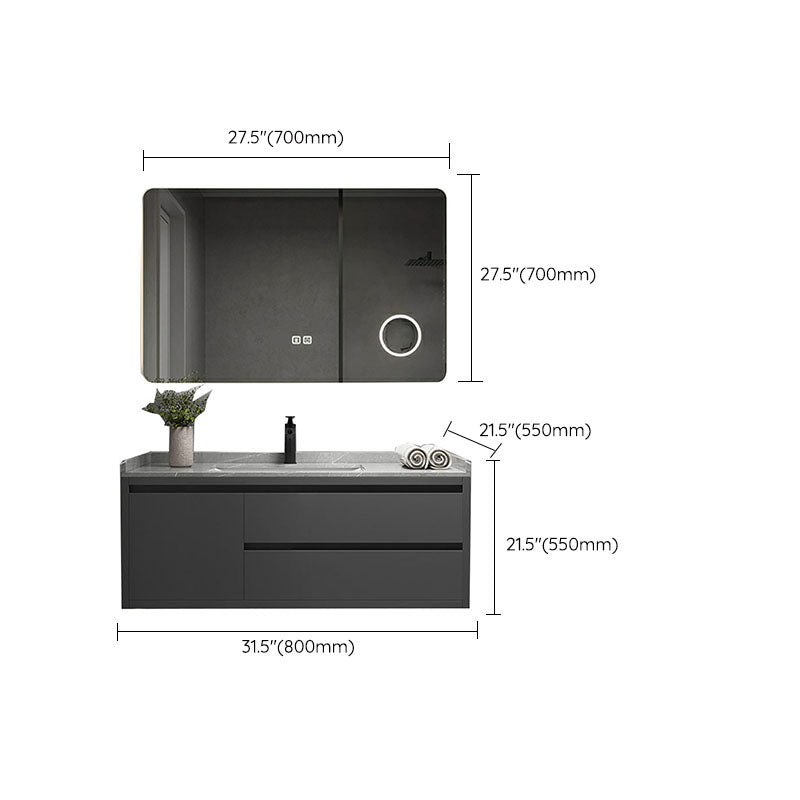 Wall Mount Modern Grey Bath Vanity with Mirror Faucet Sink for Bathroom Clearhalo 'Bathroom Remodel & Bathroom Fixtures' 'Bathroom Vanities' 'bathroom_vanities' 'Home Improvement' 'home_improvement' 'home_improvement_bathroom_vanities' 7958777