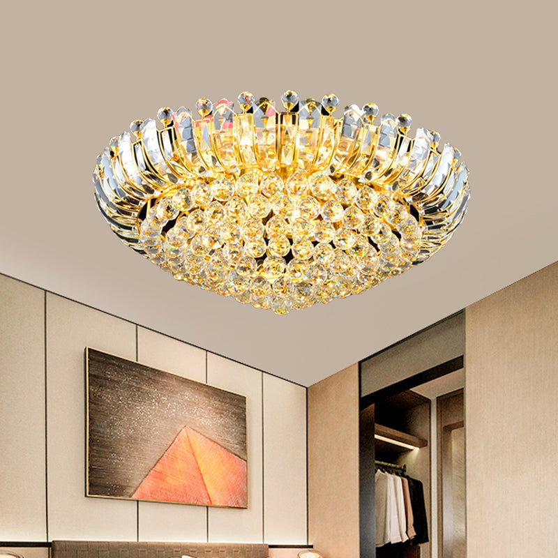 LED Flush Mount Chandelier Simple Stylish Pointed Crystal Orb Flush Ceiling Light in Gold Gold Clearhalo 'Ceiling Lights' 'Close To Ceiling Lights' 'Close to ceiling' 'Flush mount' Lighting' 798607