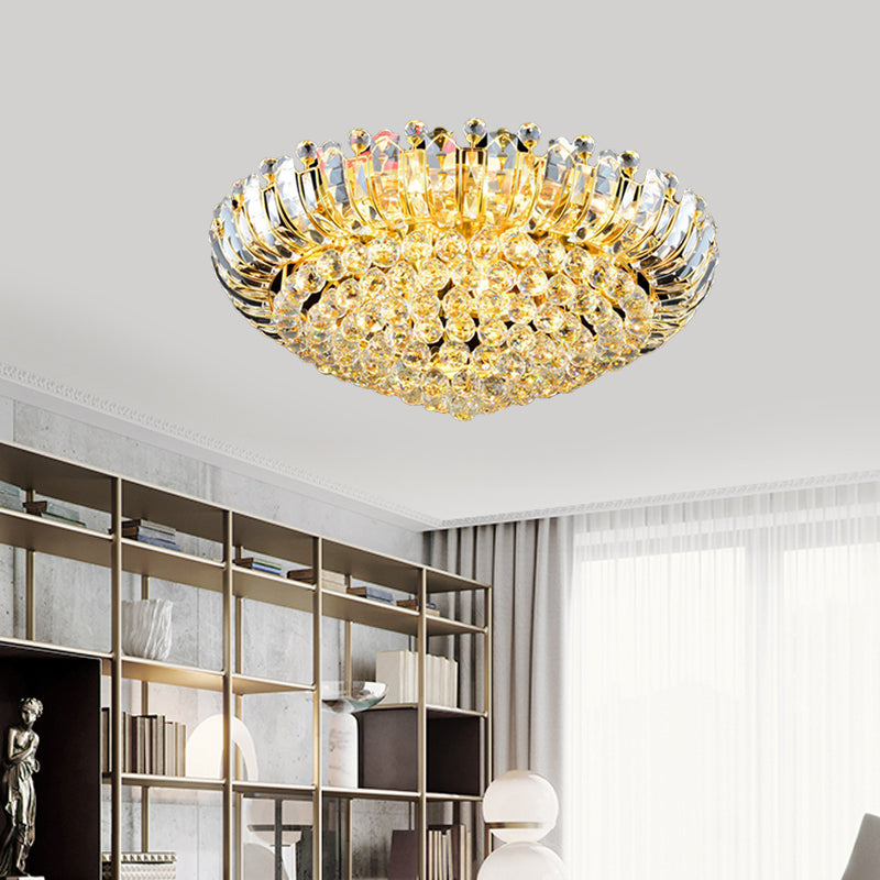 LED Flush Mount Chandelier Simple Stylish Pointed Crystal Orb Flush Ceiling Light in Gold Clearhalo 'Ceiling Lights' 'Close To Ceiling Lights' 'Close to ceiling' 'Flush mount' Lighting' 798608