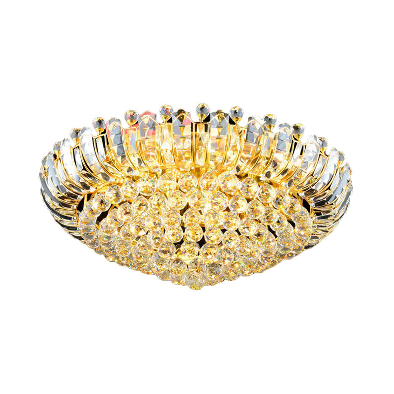 LED Flush Mount Chandelier Simple Stylish Pointed Crystal Orb Flush Ceiling Light in Gold Clearhalo 'Ceiling Lights' 'Close To Ceiling Lights' 'Close to ceiling' 'Flush mount' Lighting' 798609