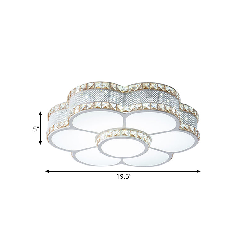 Sunflower Living Room Flushmount Modern Metal Gold LED Ceiling Mount Lamp with Beveled Crystal Trim, 19.5"/23.5" Wide Clearhalo 'Ceiling Lights' 'Close To Ceiling Lights' 'Close to ceiling' 'Flush mount' Lighting' 798618