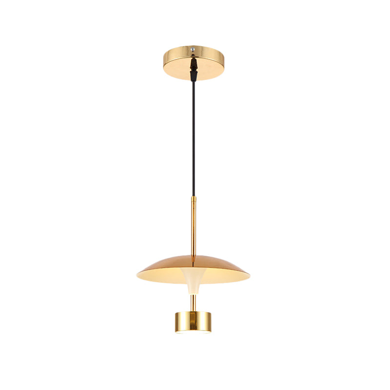 10"/14" W Domed Metallic Suspension Light Modern LED Gold Ceiling Pendant Lamp for Dining Room Clearhalo 'Ceiling Lights' 'Modern Pendants' 'Modern' 'Pendant Lights' 'Pendants' Lighting' 798779