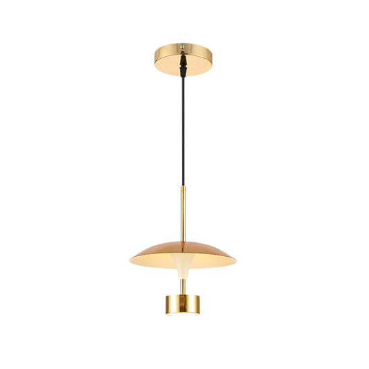 10"/14" W Domed Metallic Suspension Light Modern LED Gold Ceiling Pendant Lamp for Dining Room Clearhalo 'Ceiling Lights' 'Modern Pendants' 'Modern' 'Pendant Lights' 'Pendants' Lighting' 798779