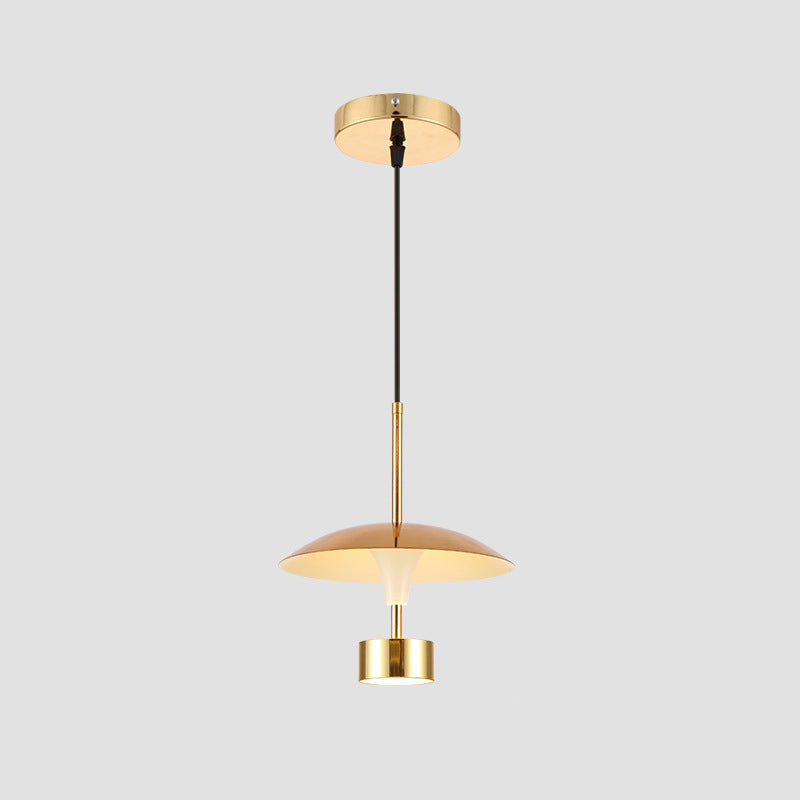 10"/14" W Domed Metallic Suspension Light Modern LED Gold Ceiling Pendant Lamp for Dining Room Clearhalo 'Ceiling Lights' 'Modern Pendants' 'Modern' 'Pendant Lights' 'Pendants' Lighting' 798780