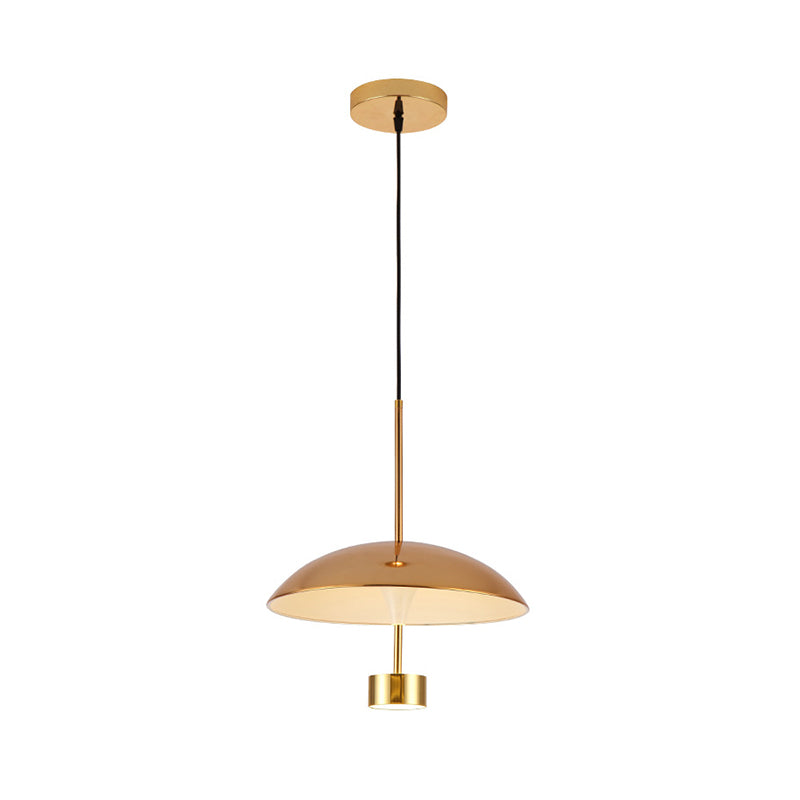 10"/14" W Domed Metallic Suspension Light Modern LED Gold Ceiling Pendant Lamp for Dining Room Clearhalo 'Ceiling Lights' 'Modern Pendants' 'Modern' 'Pendant Lights' 'Pendants' Lighting' 798784