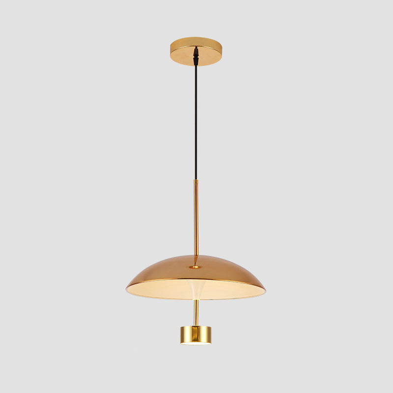 10"/14" W Domed Metallic Suspension Light Modern LED Gold Ceiling Pendant Lamp for Dining Room Clearhalo 'Ceiling Lights' 'Modern Pendants' 'Modern' 'Pendant Lights' 'Pendants' Lighting' 798785