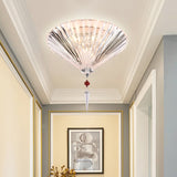 Simple Conical Ceiling Mounted Light 3/4 Lights Clear Faceted Crystal Flushmount Lighting for Corridor Clearhalo 'Ceiling Lights' 'Close To Ceiling Lights' 'Close to ceiling' 'Flush mount' Lighting' 798788