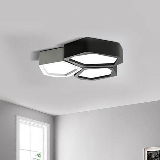 Honeycomb Flush Mount Lamp with Acrylic Diffuser Nordic Black/White LED Ceiling Flush Mount for Hallway Clearhalo 'Ceiling Lights' 'Close To Ceiling Lights' 'Close to ceiling' 'Flush mount' Lighting' 798853