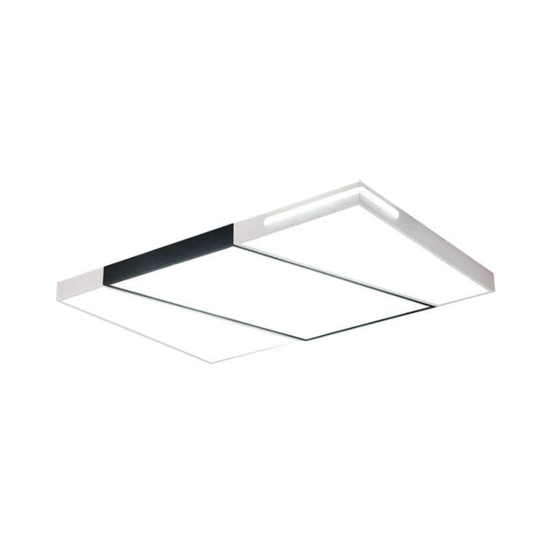 Simple Rectangular/Square Ceiling Flush Mount Light Metal LED Bedroom Flush Mount Ceiling Light in Warm/White, 21.5"/37.5"/45" Wide Clearhalo 'Ceiling Lights' 'Close To Ceiling Lights' 'Close to ceiling' 'Flush mount' Lighting' 798865