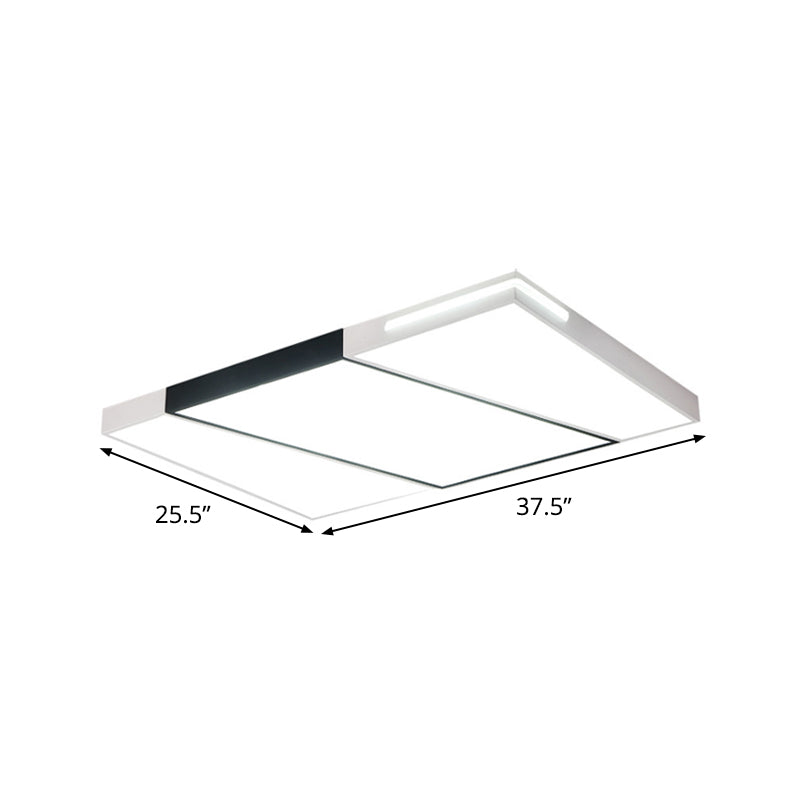 Simple Rectangular/Square Ceiling Flush Mount Light Metal LED Bedroom Flush Mount Ceiling Light in Warm/White, 21.5"/37.5"/45" Wide Clearhalo 'Ceiling Lights' 'Close To Ceiling Lights' 'Close to ceiling' 'Flush mount' Lighting' 798866