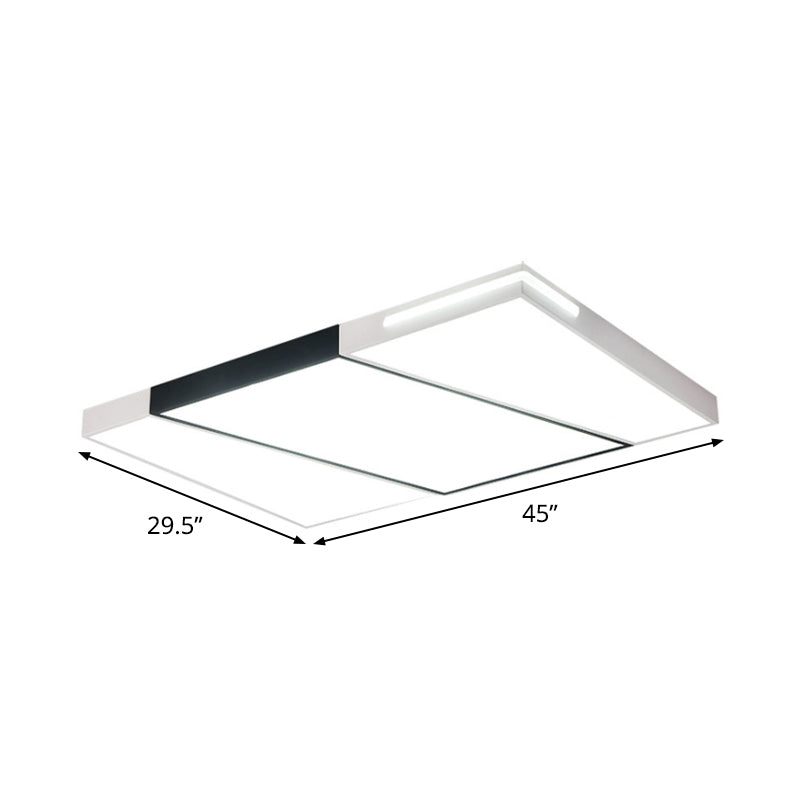 Simple Rectangular/Square Ceiling Flush Mount Light Metal LED Bedroom Flush Mount Ceiling Light in Warm/White, 21.5"/37.5"/45" Wide Clearhalo 'Ceiling Lights' 'Close To Ceiling Lights' 'Close to ceiling' 'Flush mount' Lighting' 798867