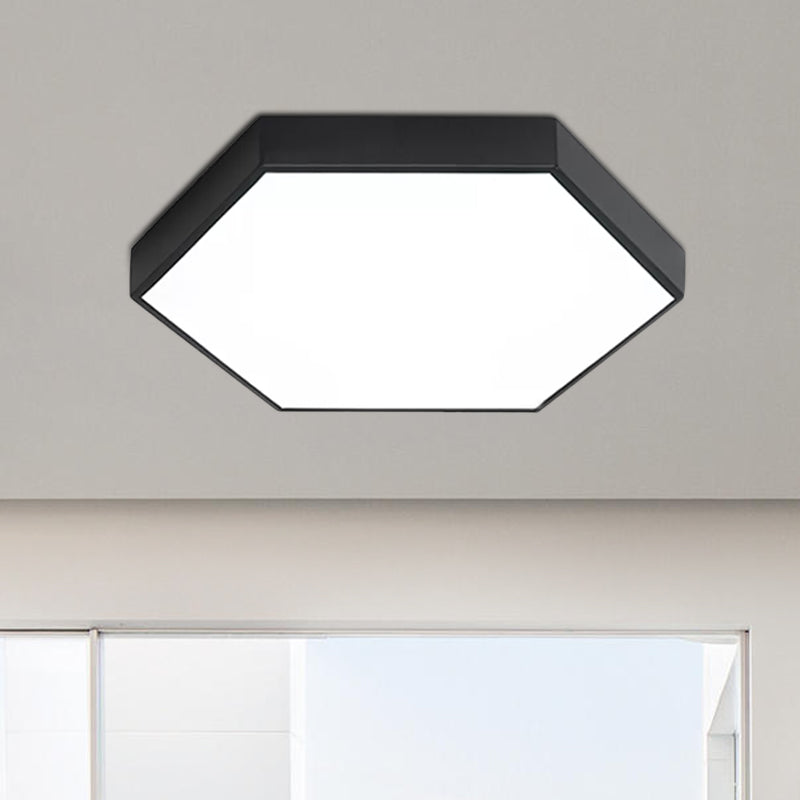 Modern Led Flush Mount with Metal Shade Gray/Yellow/Blue Hexagon Flush Mount Fixture in White/Warm Light, 16"/19.5"/23.5" Wide Clearhalo 'Ceiling Lights' 'Close To Ceiling Lights' 'Close to ceiling' 'Flush mount' Lighting' 798902