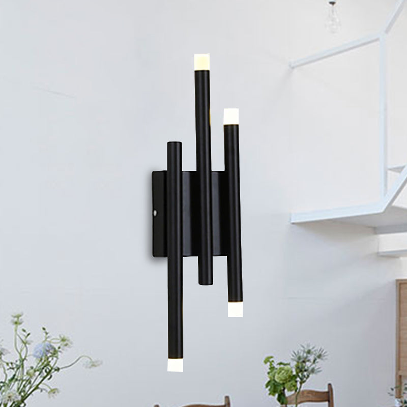 2/4 Lights Linear Wall Lamp Modern Simple Metal Wall Mounted Light in Black for Hallway 4.0 Black Clearhalo 'Cast Iron' 'Glass' 'Industrial' 'Modern wall lights' 'Modern' 'Tiffany' 'Traditional wall lights' 'Wall Lamps & Sconces' 'Wall Lights' Lighting' 798950