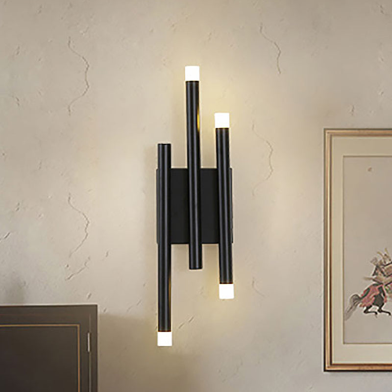 2/4 Lights Linear Wall Lamp Modern Simple Metal Wall Mounted Light in Black for Hallway Clearhalo 'Cast Iron' 'Glass' 'Industrial' 'Modern wall lights' 'Modern' 'Tiffany' 'Traditional wall lights' 'Wall Lamps & Sconces' 'Wall Lights' Lighting' 798951