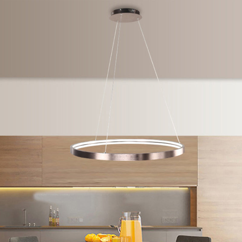 16"/23.5"/31.5" Dia Modern LED Chandelier Light with Acrylic Shade Brown Ring Ceiling Light Fixture in Warm/White/Natural Light Clearhalo 'Ceiling Lights' 'Chandeliers' 'Modern Chandeliers' 'Modern' Lighting' 798995